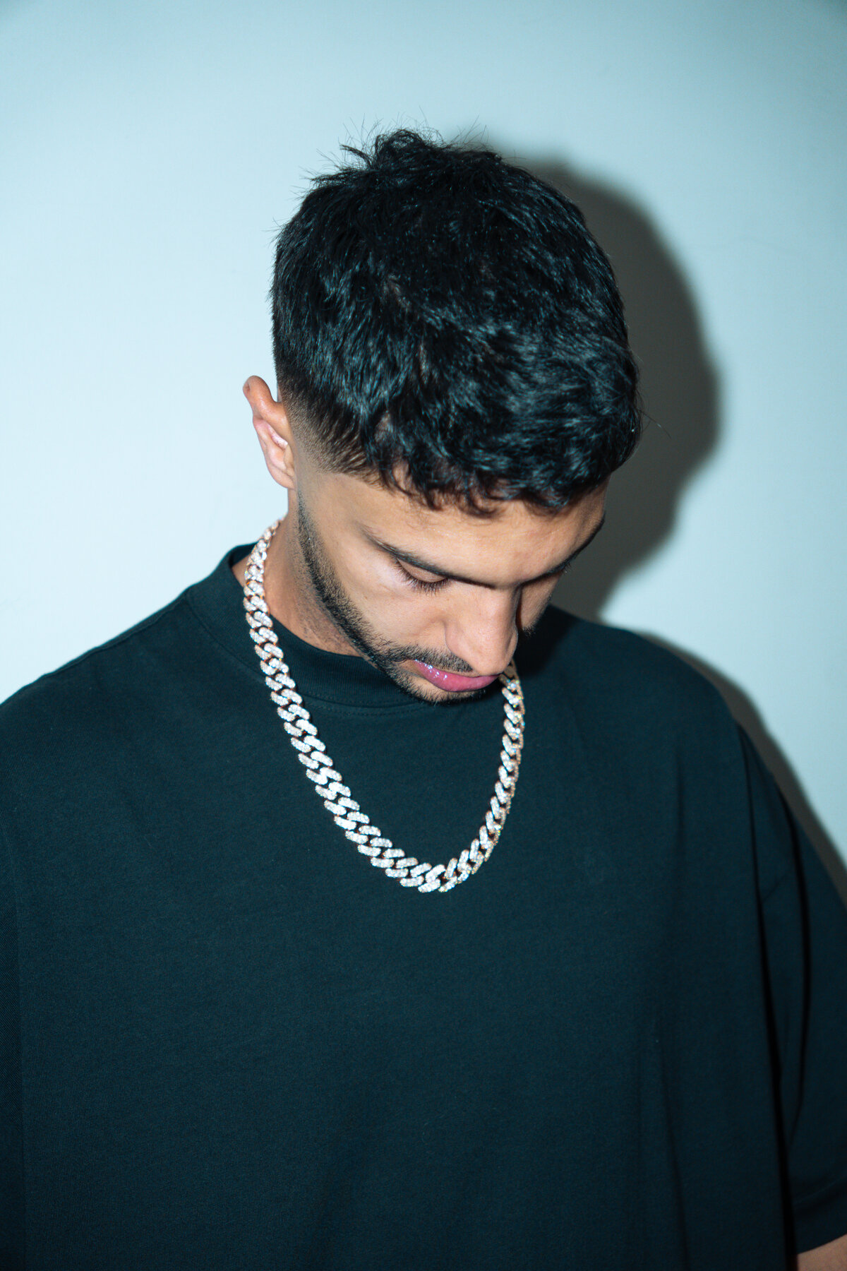 Diamond cuban link chain detail